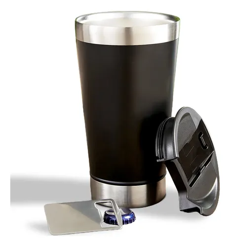 Copo Térmico De Cerveja Aço Inox 473ml Com Tampa