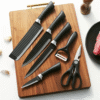 Kit Facas de 6 Facas Churrasco inox cozinha Profissional Antiaderente-envio imediato